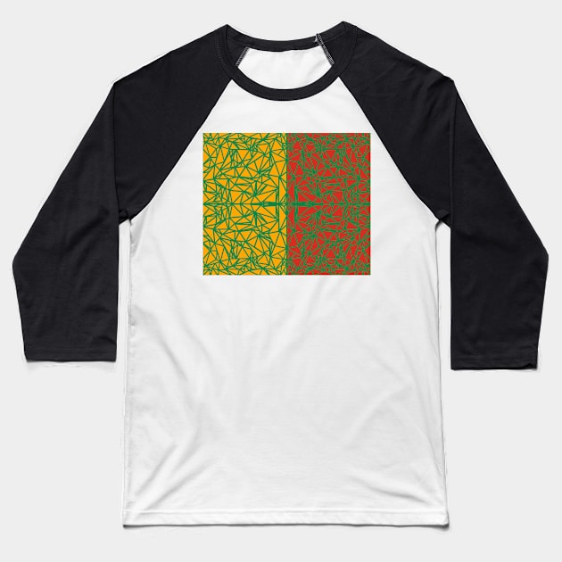 Polygonal Pattern Baseball T-Shirt by TheArtism